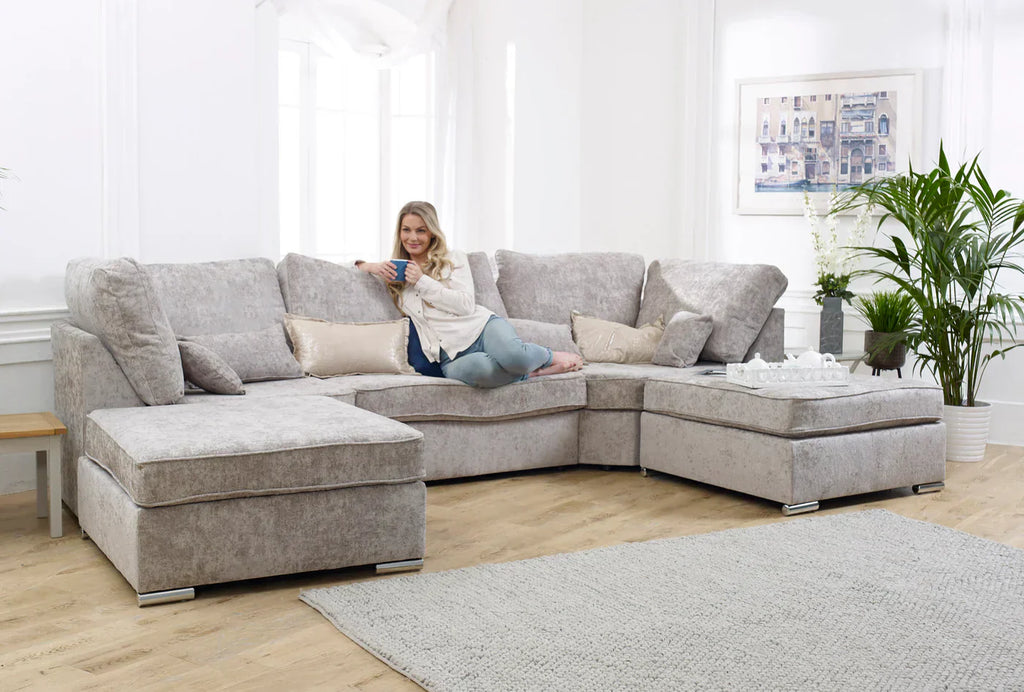 The Bishop Luxe U-Shape Sofa — Comes with 2 Giant Removable Stools!